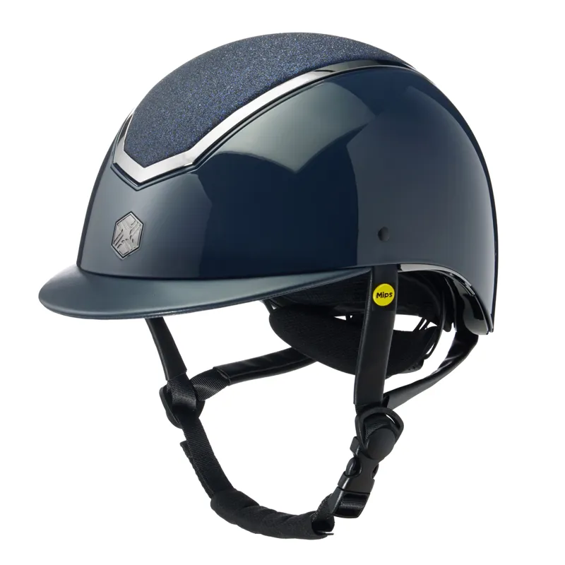 EQX by Charles Owen Kylo Sparkly Riding Hat with MIPS - Navy Gloss/Pewter